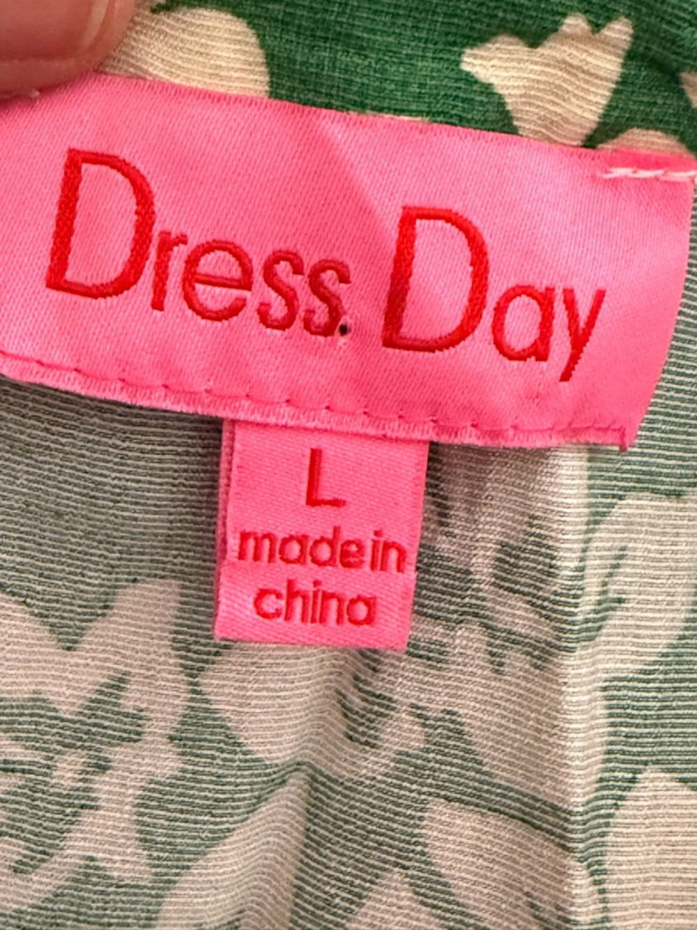 Dress Day Green Floral Maxi Dress with Cream Botanical Print Large - Picture 9 of 10